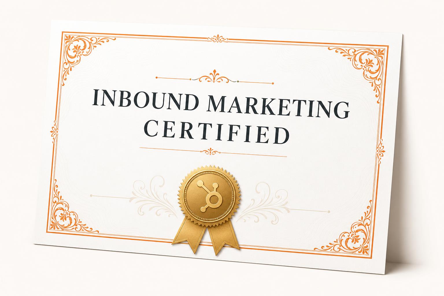 HubSpot Inbound Marketing Certified certificate sample