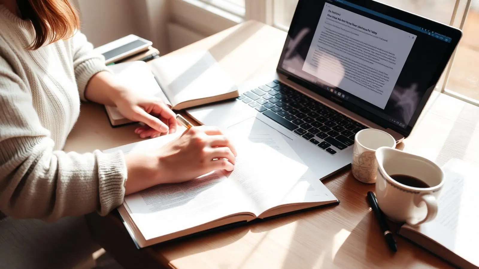 Writer creating long-form content