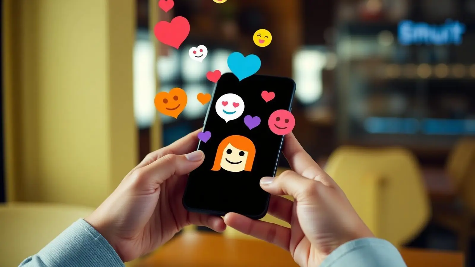 Social media engagement on smartphone