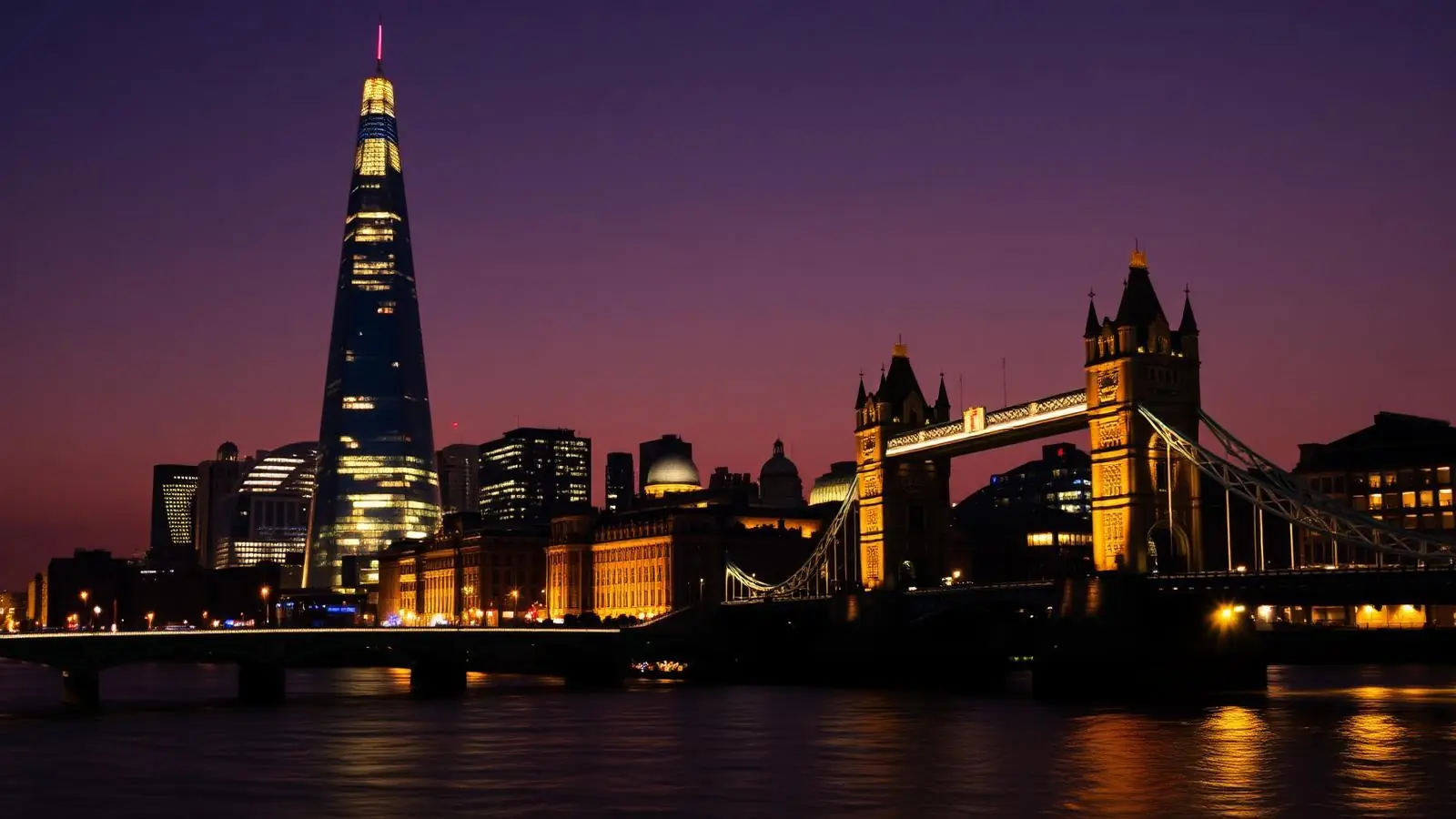 London skyline at dusk